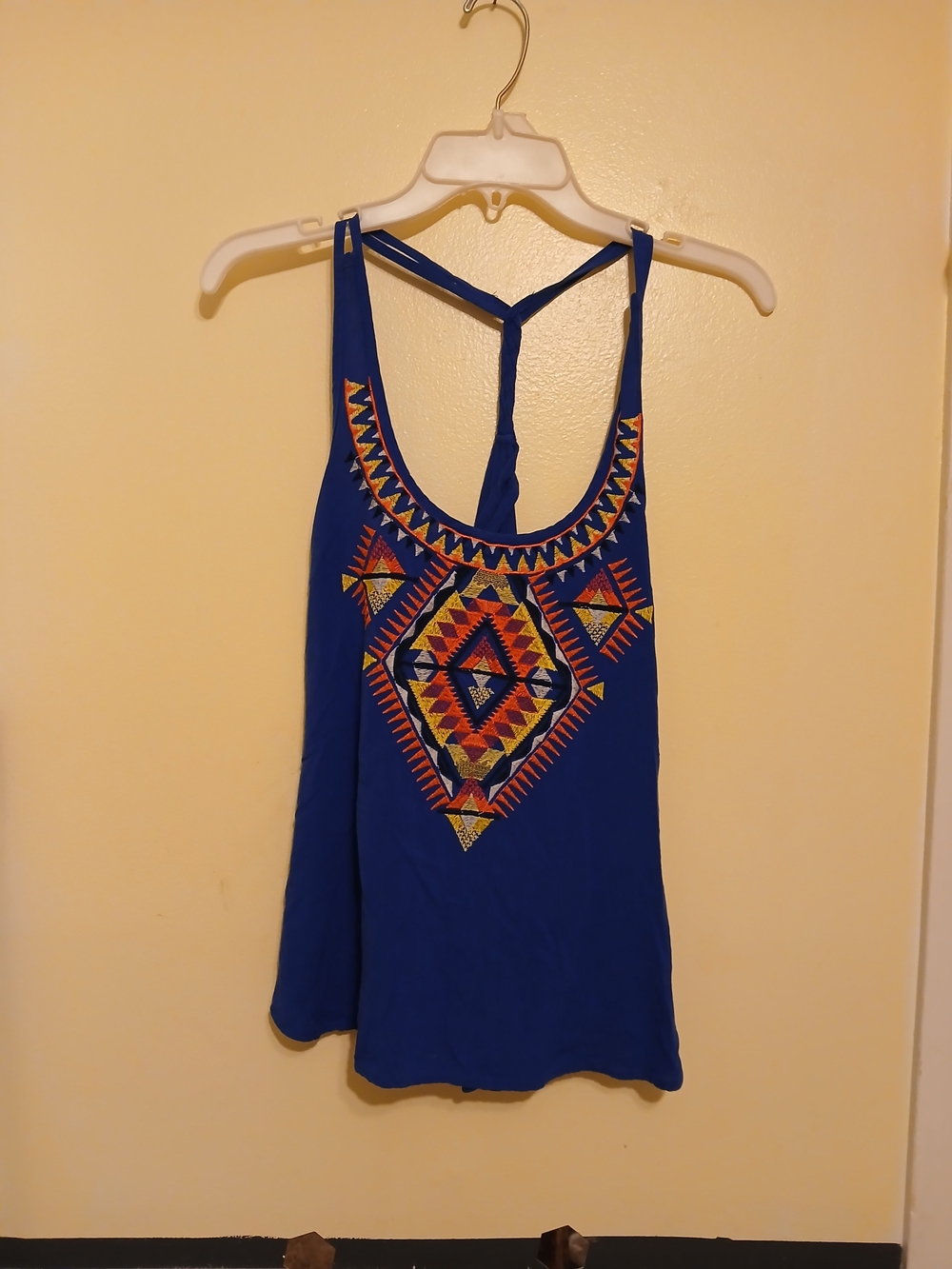 Eyeshadow Royal Blue Embroidered Racerback Tank